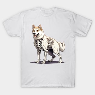 Skeleton Siberian Husky Dog T-Shirt